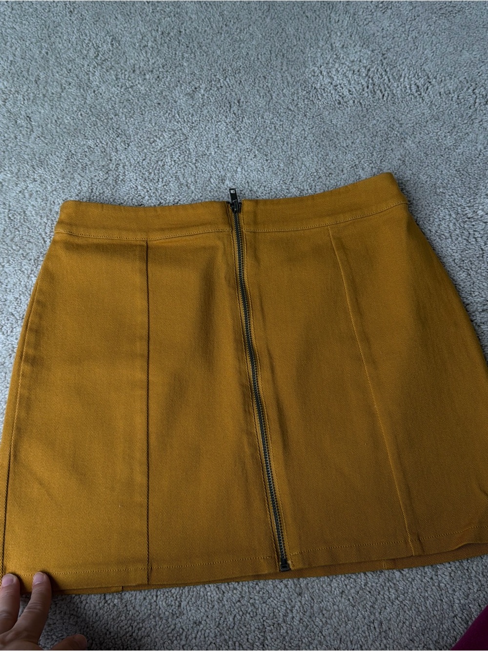 Forever 21 Mustard Front-Zip Mini Skirt